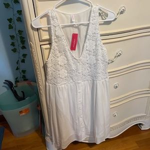 White Flower-Laced Dress